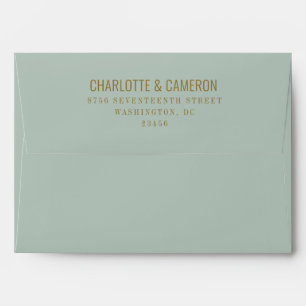 Enveloppe Chic moderne Mariage bleu clair et olive