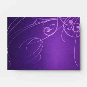 Enveloppe chic moderne tourbillons vintage violet mariage