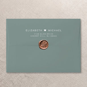 Enveloppe Chic Monogramme Sage Green Faire-part de mariage