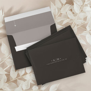 Enveloppe Chic Neutrals Stars Charcoal/Taupe ID1020