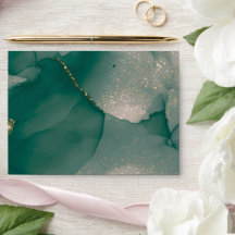 Enveloppe chic Parties scintillant verte à l'encre