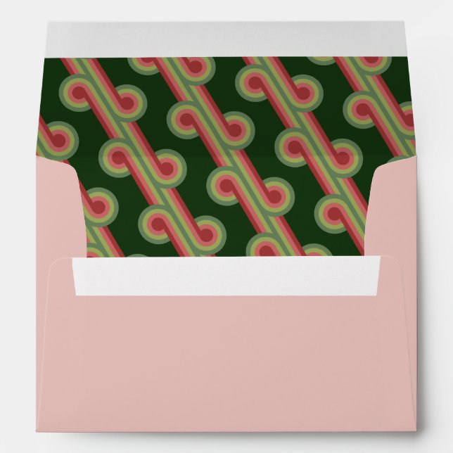 Enveloppe Chic Retro Funky Abstrait Waves Art Motif (Dos (Bas))