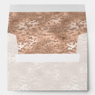 Enveloppe Chic Rose Gold Glitzy Parties scintillant Fête des