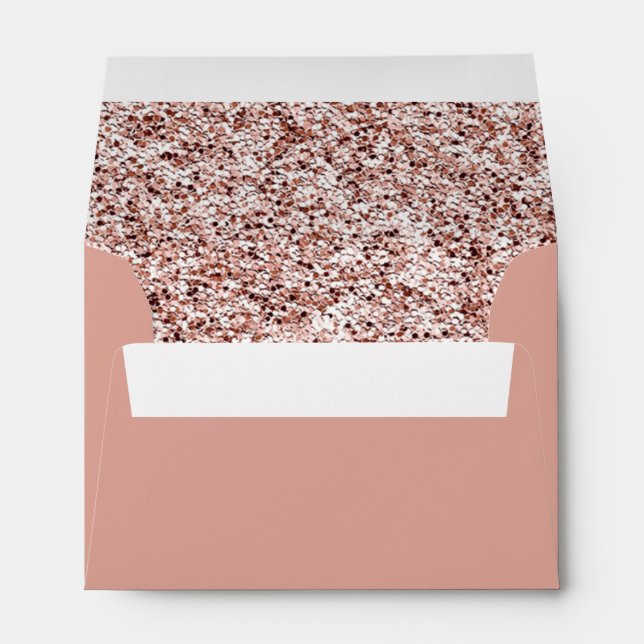 Enveloppe Chic Rose Gold & Parties scintillant Party (Dos (Bas))