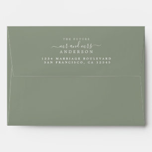 Enveloppe Chic Script Future M. Mme Mariage Adresse de retou