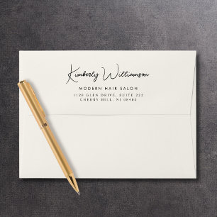 Enveloppe Chic Signature Script Adresse de retour d'affaires