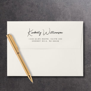 Enveloppe Chic Signature Script Cream Adresse de retour