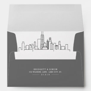 Enveloppe Chicago Modern Deco Skyline Revela
