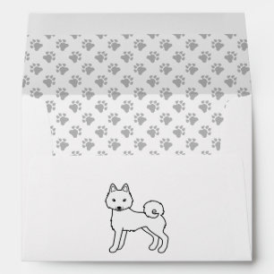 Enveloppe Chien de dessin animé mignon Klee Kai blanc d'Alas
