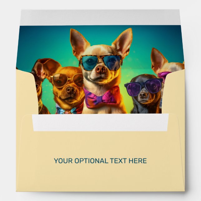 Enveloppe Chiens amusants de texte personnalisé (Dos (Bas))