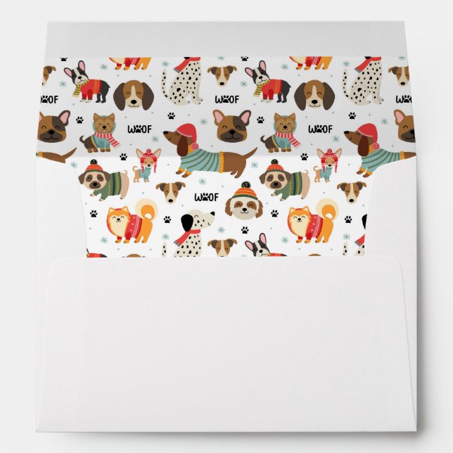 Enveloppe Chiens de fête dans le Motif de Sweaters de vacanc (Dos (Bas))