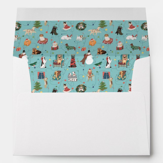 Enveloppe Chiens de Fêtes en Motif de pulls de Noël (Dos (Bas))