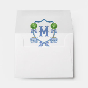 Enveloppe Chinoiserie Aquarelle Bow Topior Monogramme Crest