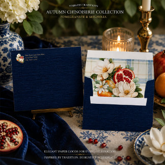 Enveloppe Chinoiserie d'Automne, Grenade & Magnolia