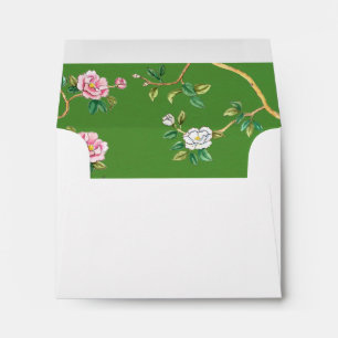 Enveloppe Chinoiserie motif ligne adresse de retour