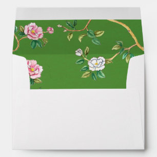 Enveloppe Chinoiserie motif ligne adresse de retour