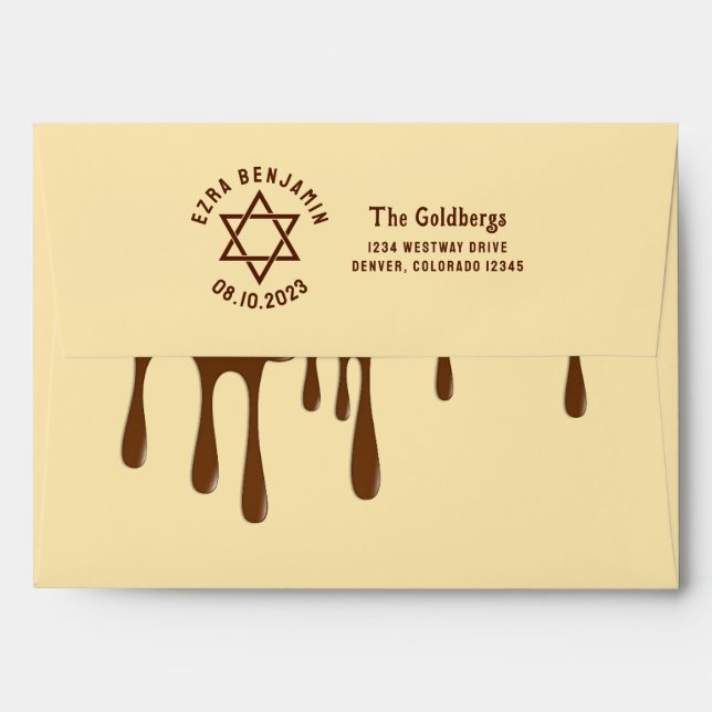 Enveloppe Chocolat Bar Mitzvah ou Bat mitzvah (Dos (Haut rabat))