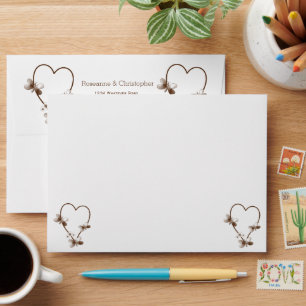 Enveloppe Chocolat Coeur Et Papillons Design Mariage