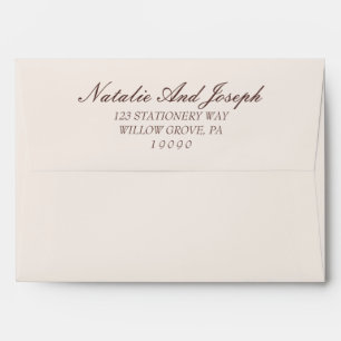 Enveloppe Chocolat Fantaisie Brun Argent Ancien Mariage Rétr