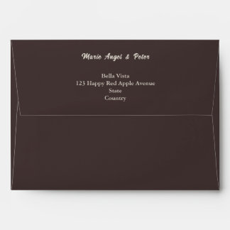Enveloppe Chocolate Brown Script Wedding Return Address