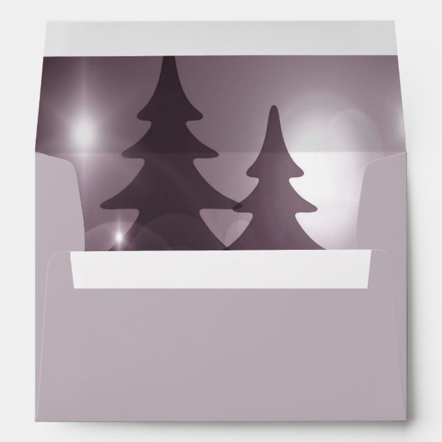 Enveloppe Christmas Celebration Pink Trees Purple Elegant (Dos (Bas))