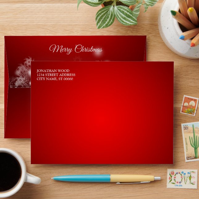 Enveloppe Christmas Celebration Red Reindeer Winter (Desk)