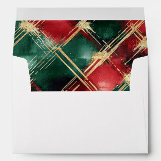Enveloppe Christmas Plaid Seasons Greetings Envelope