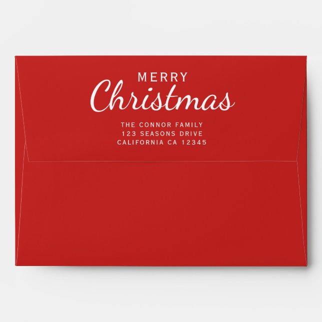 Enveloppe Christmas Winter Woodland Adresse de retour (Dos (Haut rabat))