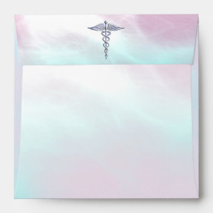 Enveloppe Chrome Comme Caduceus Symbole Médicale Mère Pearl 