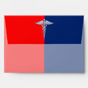 Enveloppe Chrome Style Caduceus Médicale Symbole Ligue