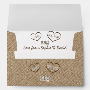 Enveloppe Chute Vintage Lights Burlap I DO BBBQ