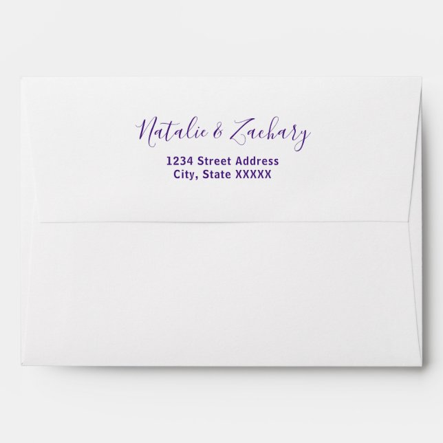 Enveloppe Ciel étoilé violet 5x7 Faire-part de mariage (Dos (Haut rabat))