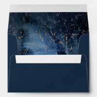 Ciel nocturne céleste | Faire-part de mariage or