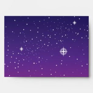 Enveloppe Ciel nocturne étoilé violet foncé