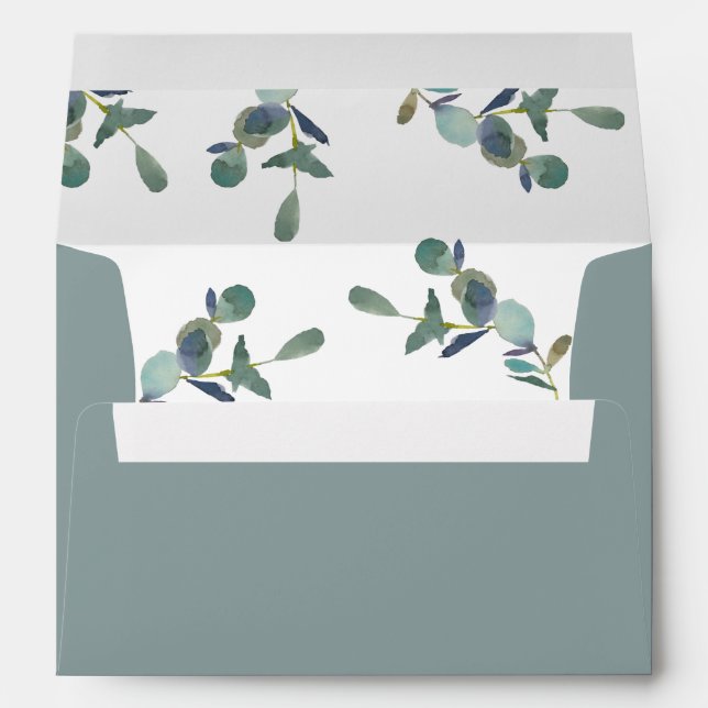 Enveloppe Cimier d'Eucalyptus | MARIAGE (Dos (Bas))