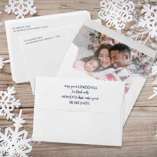 Enveloppe Citation de Noël Photo à l'intérieur Adresse de re