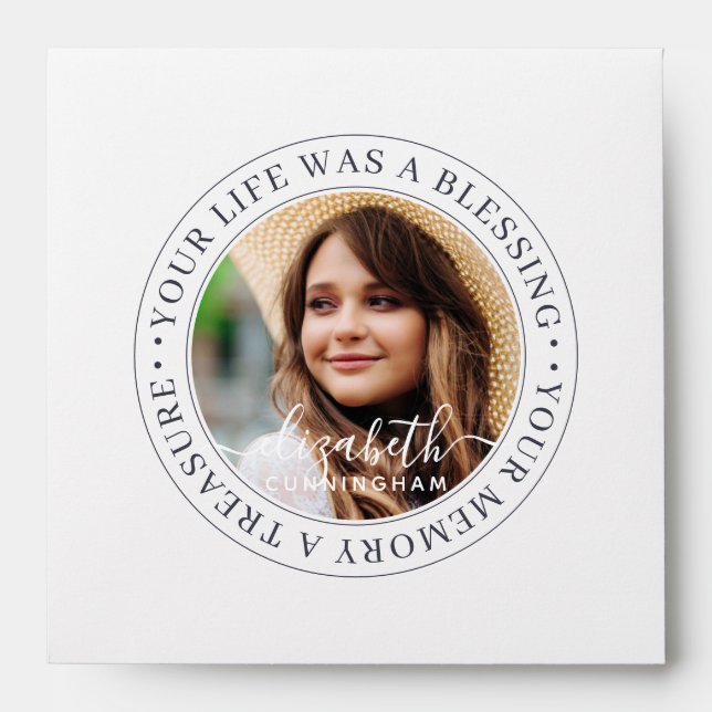 Enveloppe Citation Memorial Moderne Élégant Chic Photo perso (Devant)