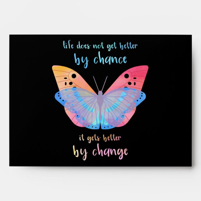 Enveloppe Citation Motivation du papillon inspirationnel (Devant)