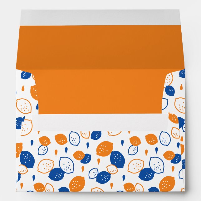 Enveloppe Citron bleu et orange Motif Jouer sur le thème des (Dos (Bas))