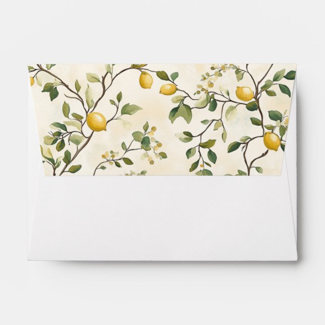 Enveloppe Citron, Citrus, Été, Mariage méditerranéen, do-it- (Dos (Haut rabat))
