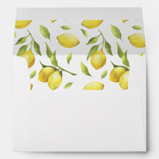 Enveloppe Citron Fleurir Feuillage Aquarelle pour carte 5x7