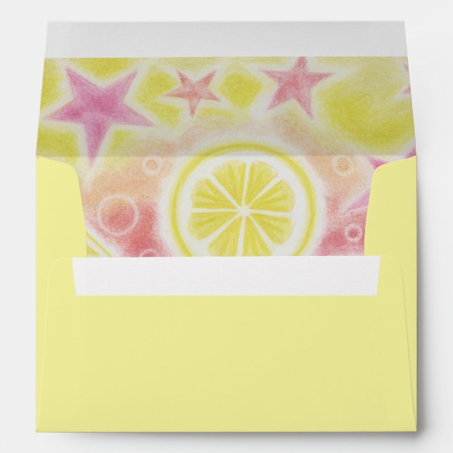 Enveloppe citron rose jaune (Dos (Bas))