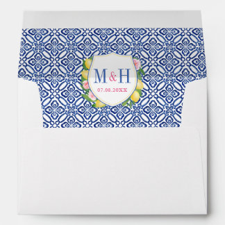 Enveloppe Citrons Positano Carreaux Bleus Crest Adresse de r