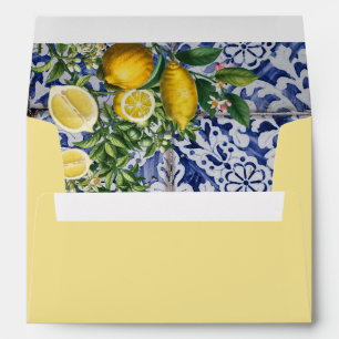Enveloppe Citrons Tuiles portugais 5x7 Faire-part de mariage