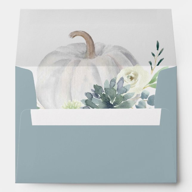 Enveloppe Citrouille blanc Élégant automne Succulent Chic Ma (Dos (Bas))