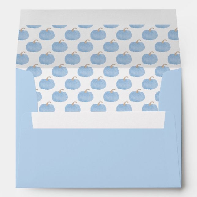 Enveloppe Citrouille bleu avec revêtement (Dos (Bas))