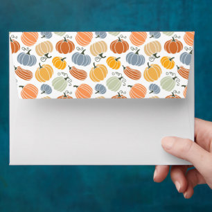 Enveloppe Citrouille coloré Motif gourd 