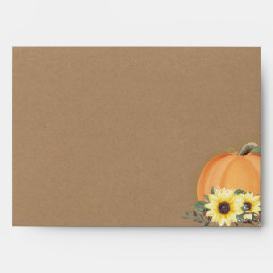 Enveloppe Citrouille d'automne et tournesols