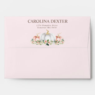 Enveloppe Citrouille De Baby shower Rose Et Or