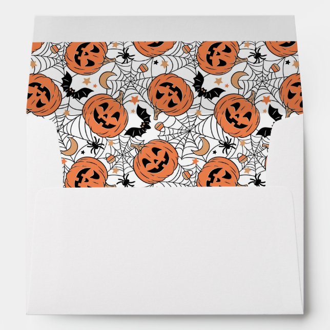 Enveloppe Citrouille éffrayant Motif Halloween (Dos (Bas))